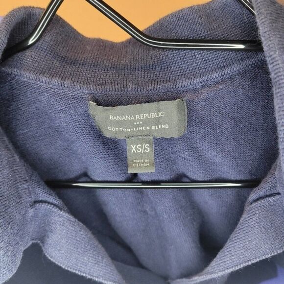 Banana Republic Navy Sweater XS/S Johnny Collar - Picture 3 of 5